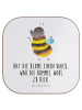 Mr. & Mrs. Panda Untersetzer Glas Hummel flauschig mit Spruch in Weiß
