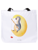 Mr. & Mrs. Panda Schultertasche Pinguin Mond ohne Spruch in Weiß