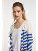 DreiMaster Damen Cardigan in Wollweiss Blau