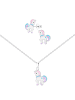 Alexander York Kinderschmuck-Set EINHORN HERZ hellrosa in 925 Sterling Silber, 4-tlg.