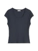 Marc O'Polo Pointelle-T-Shirt slim in Dark Navy