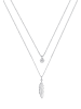 Elli Halskette 925 Sterling Silber Boho, Feder in Silber