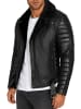 Reichstadt Herren Slim Fit Kunstlederjacke  in Black - Black Zipper