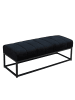 FineBuy Sitzbänk in Schwarz / Samt / 108x40x40