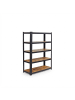 relaxdays Schwerlastregal in Schwarz/Braun - (B)100 x (H)200 x (T)50 cm