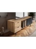 KADIMA DESIGN Lowboard Eiche-Dekor Schwarz 150x55x40 Design TV-Kommode Modern in Braun-Schwarz