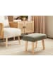 Beliani Hocker TAKOMA II in Grün/Braun - (W) 50 x (H) 34 x (L) 30 cm