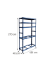 relaxdays Reifenregal in Blau - (B)120 x (H)210 x (T)40 cm