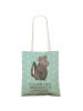 Mr. & Mrs. Panda Tote Bag Stinktier  mit Spruch in Türkis Pastell