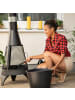 relaxdays 3tlg. Kamin Set in Schwarz/ Anthrazit