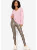 SASSYCLASSY Thermo Leggings in Lederoptik in Taupe