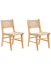 Beliani 2er-Set Esszimmerstuhl OZELLA in Braun/Beige