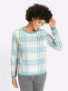 Sieh an! Rundhals-Pullover in ozean-ecru-gemustert