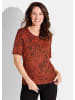 GOLDNER Kurzgröße:  Shirt Shirt in orange / schwarz / gemustert