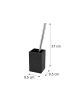 relaxdays WC Bürste in Schwarz/ Silber - (B)9,5 x (H)37 x (T)9,5 cm