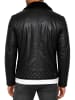 Reichstadt Herren Slim Fit Kunstlederjacke  in Black - Black Zipper