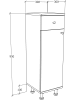 VCM  Badmöbel Midischrank Badschrank Schublade Nilosi in Honig-Eiche / Weiß