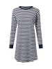 Skiny Pyjama-Shirt in marine weiß