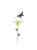 MARELIDA Gartenstecker Blume mit Schmetterling Deko Gartenspieß H: 62cm in bunt