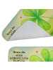 Mr. & Mrs. Panda Badematte Blume Kleeblatt Design mit Spruch in Weiß