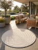 Outdoor-Teppich ENGADIN Blattmuster Kurzflor Wohnzimmer Veranda in Creme