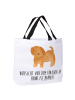 Mr. & Mrs. Panda Tote Bag Hund Flauschig mit Spruch in Weiß