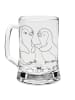 Mr. & Mrs. Panda Gravur Bierkrug Pinguine trösten ohne Spruch in Transparent