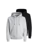 Jack & Jones Sweatjacke 2er Pack in Grau/Schwarz