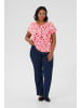 KAFFE curve Kurzarm-Bluse KCbella Loose fit in True Red/Chalk Flower Print