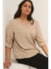 KAFFE curve Langarm-Bluse KCjoy Regular fit in Nomad / Black Dot