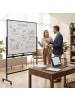 COSTWAY 150 x 120 cm Doppelseitiges mobiles Whiteboard in Schwarz