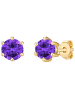 Glanzstücke München Ohrstecker Sterling Silber Amethyst in gelbgold