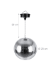 relaxdays Discokugel in Silber/ Schwarz – Ø 25 cm