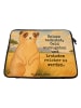 Mr. & Mrs. Panda Laptop Tasche Erdmännchen Design mit Spruch in Weiß