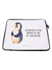 Mr. & Mrs. Panda Notebook Tasche Pinguin Diät mit Spruch in Weiß