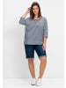 sheego Jeansbermudas in blue denim + dark blue denim