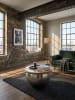 KADIMA DESIGN Couchtisch SERCHIO, rund, Industrial-Stil, Massivholz/Metall, Stauraum
