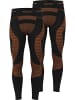 normani 2 x Lange Unterhosen Ski- und Thermounterwäsche in Orange/Schwarz