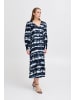 ICHI Kleid IHVARIEL Regular fit in Blue Fossil Ikat aop