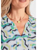 GOLDNER Kurzgröße:  Bluse Mit Allover-Print, Tunikaform, 3/4-Arm in grün / gemustert