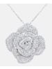 Diamant L'éternel Halskette mit Anhänger aus 375 Weißgold mit 0.25 Karat Diamant Blumen-Design ...