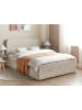 Beliani Doppelbett RENNES in Beige/Schwarz - (W) 150 x (H) 98 x (L) 217 cm