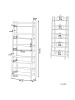 Beliani Bücherregal CROYDON in Schwarz/Braun - (W) 64 x (H) 163 x (L) 34 cm