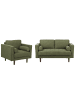 Beliani 2-tlg Sitzgruppe NURMO in Grün/Braun