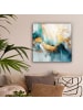 OnlyWow Leinwand Bilder Abstrakte Kunst gold blau