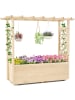 COSTWAY Hochbeet mit Rankgitter 115x40x103cm in Beige