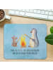 Mr. & Mrs. Panda Laptop Mousepad Pinguin Lagerfeuer mit Spruch in Eisblau