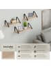 tectake 3er Set Wandregal Cowell Höhe 12 cm, Industrial Holz hell, Eiche Sonoma