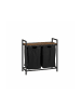 relaxdays Wäschesammler in Braun/ Schwarz - (B)73 x (H)72 x (T)33 cm