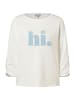More & More supersoftes 3/4 Arm Sweatshirt, Perlenschrift in offwhite